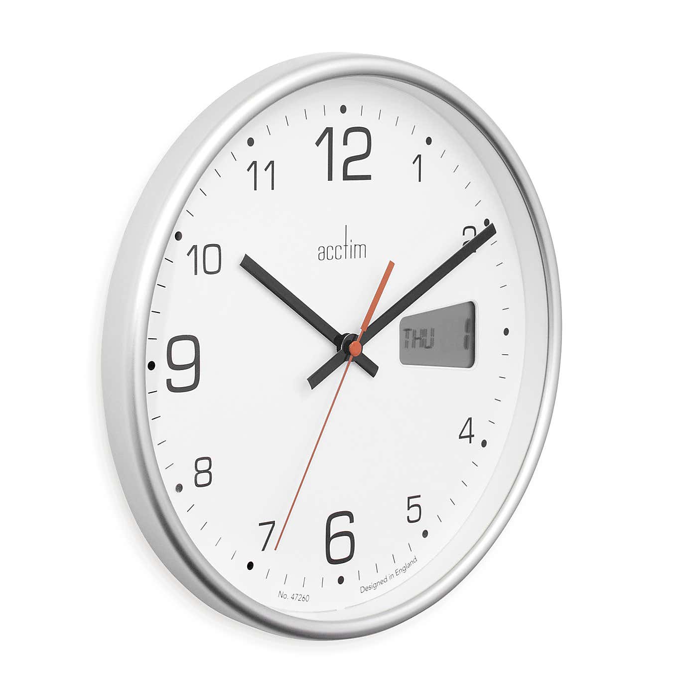 Acctim Kalendar Silver Wall Clock