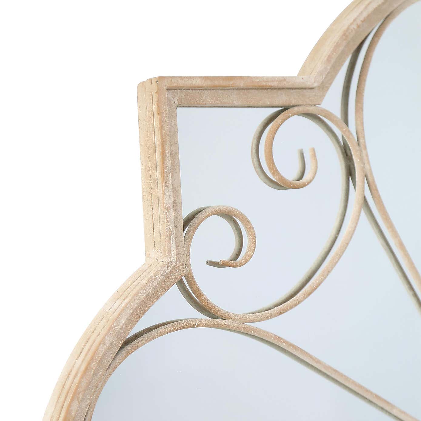 Rose Petal Round Indoor Outdoor Wall Mirror