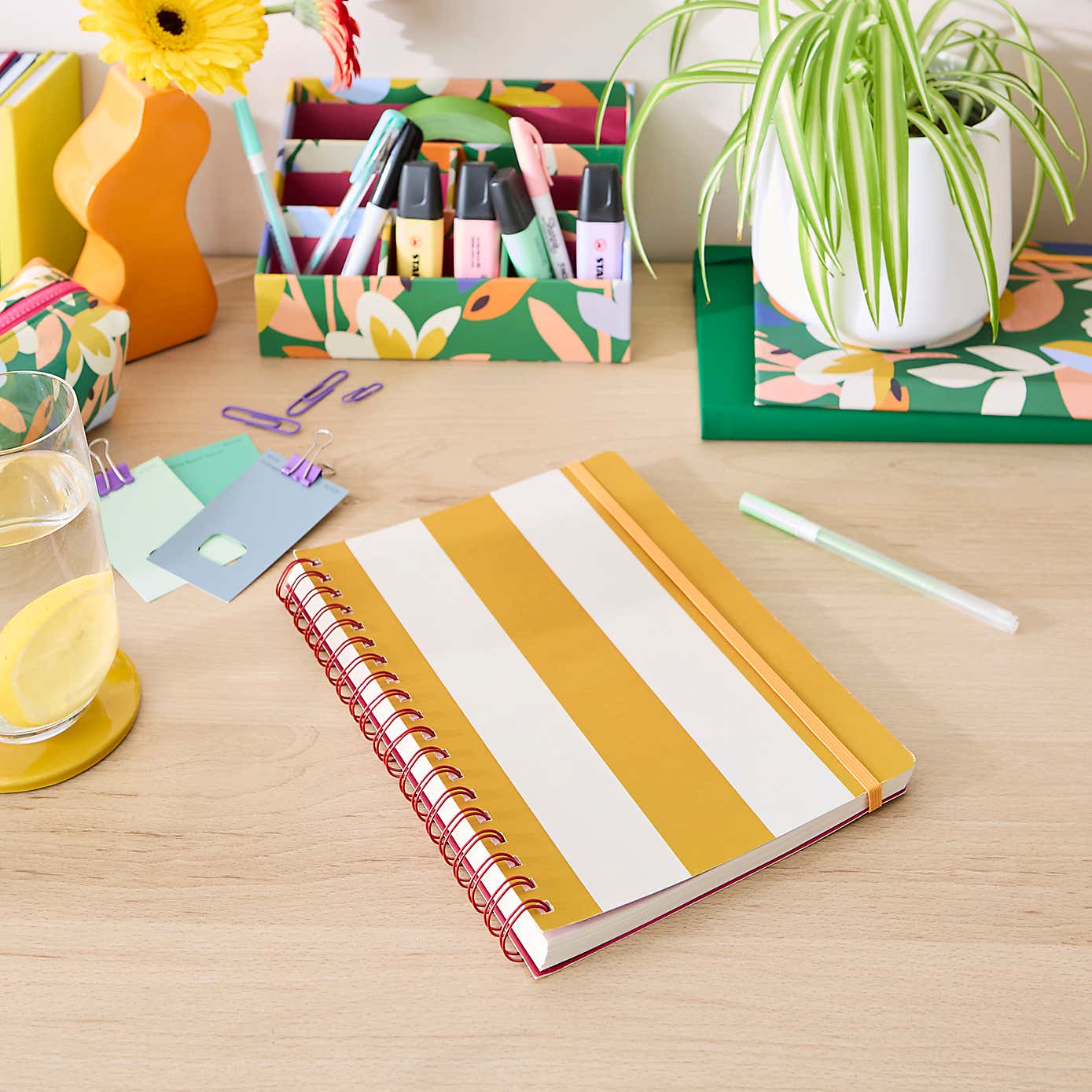 Elements Sutton Stripe B5 Wiro Notebook