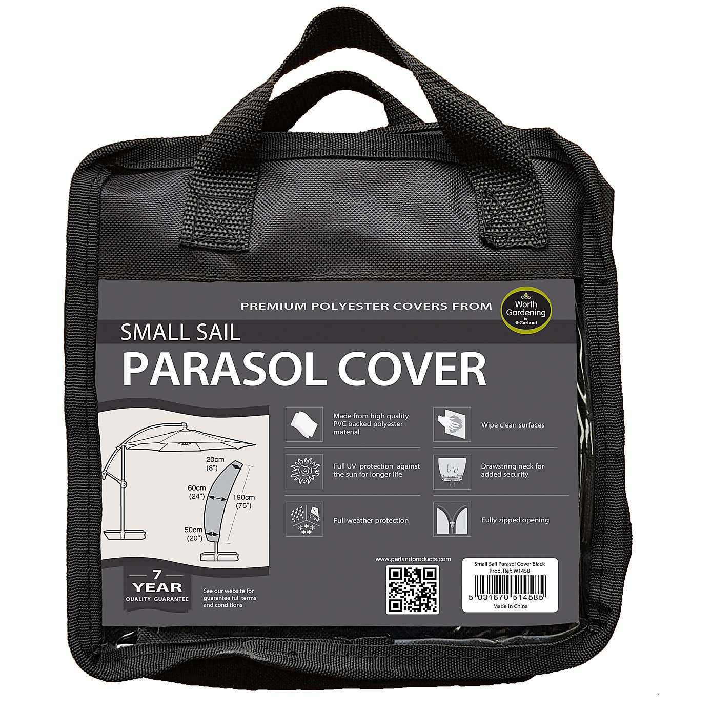 Garland Black Small Sail Parasol Cover