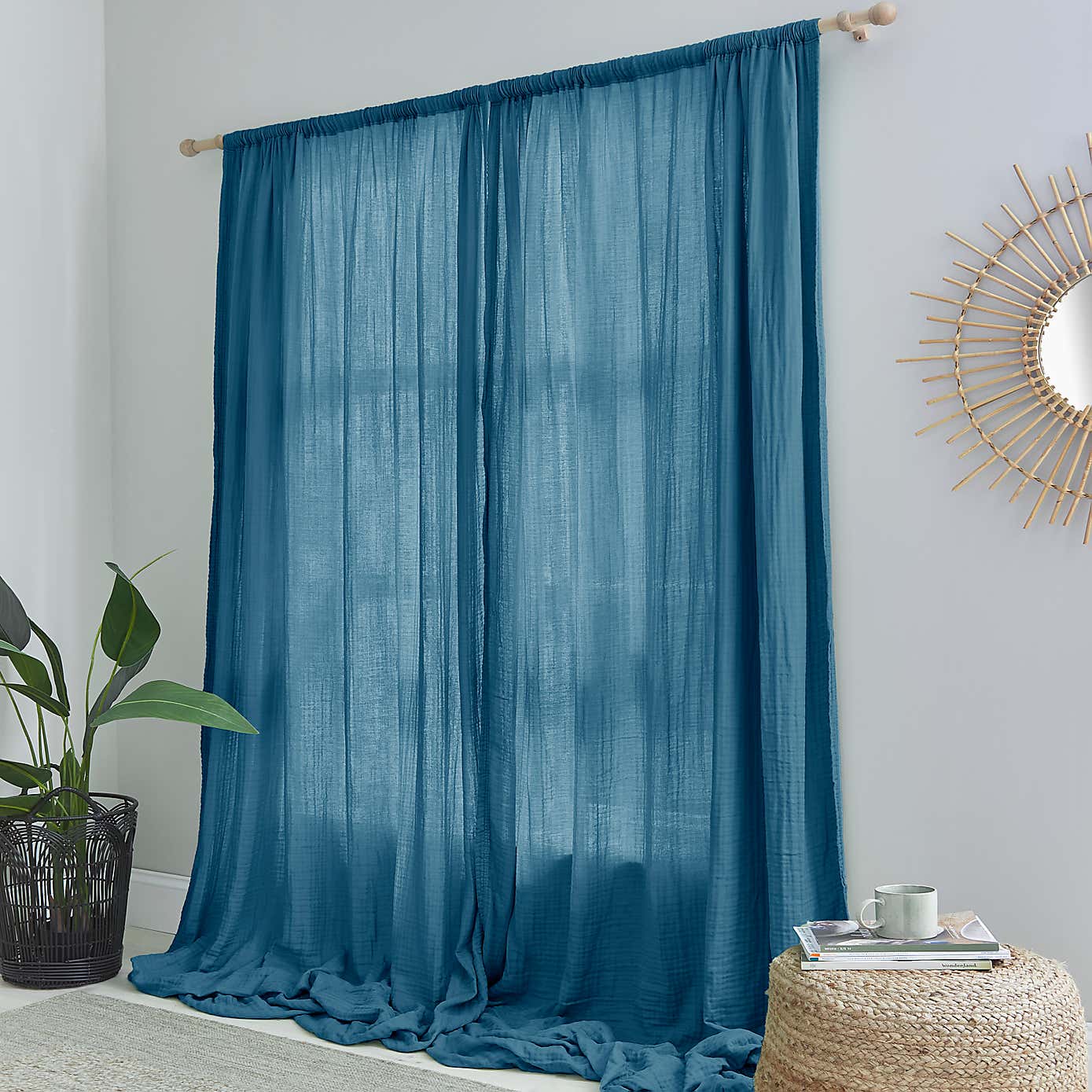 Cotton Muslin Eyelet Curtains