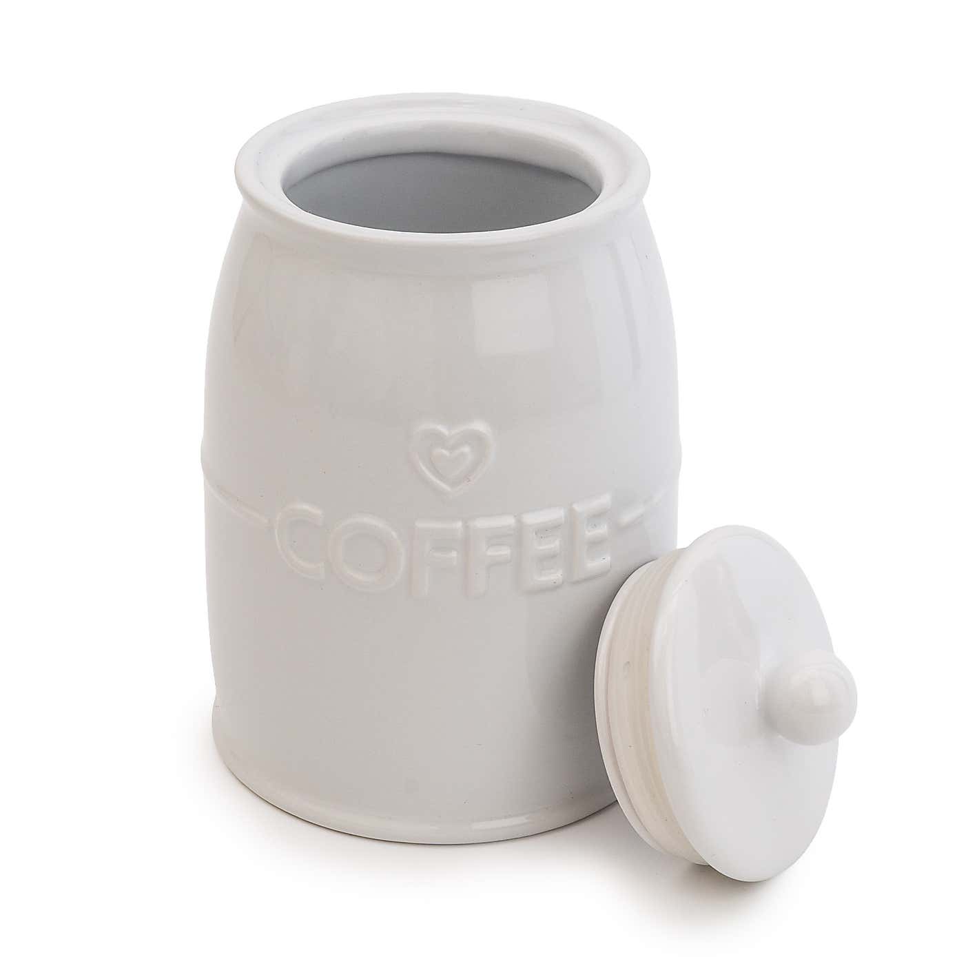 White Hearts Tea Canister