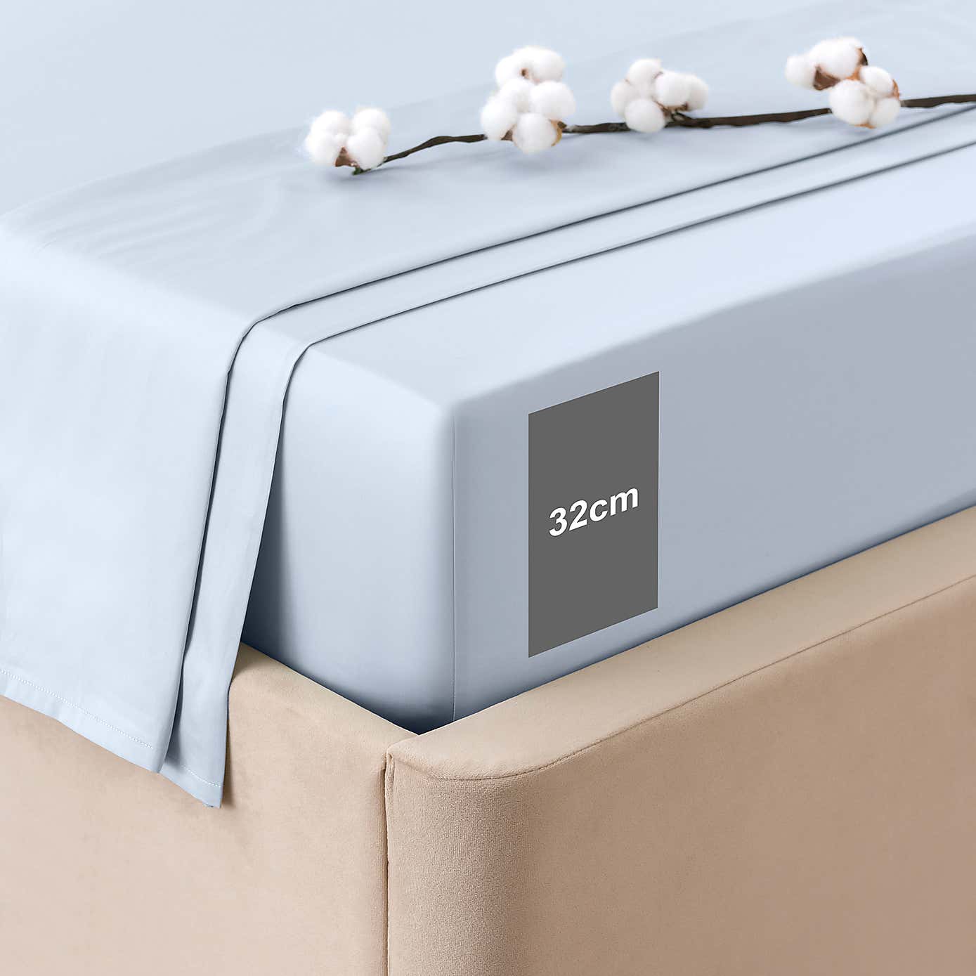 Dorma 300 Thread Count 100% Cotton Sateen Plain Fitted Sheet