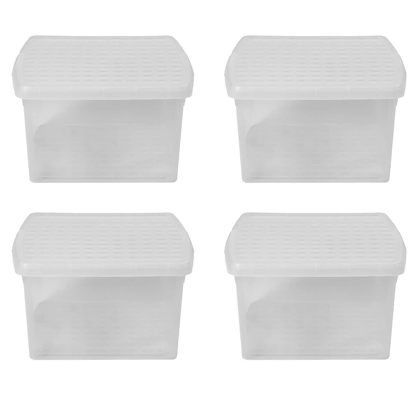 Wham Clip Pack of 4 Square Storage Boxes With Lids