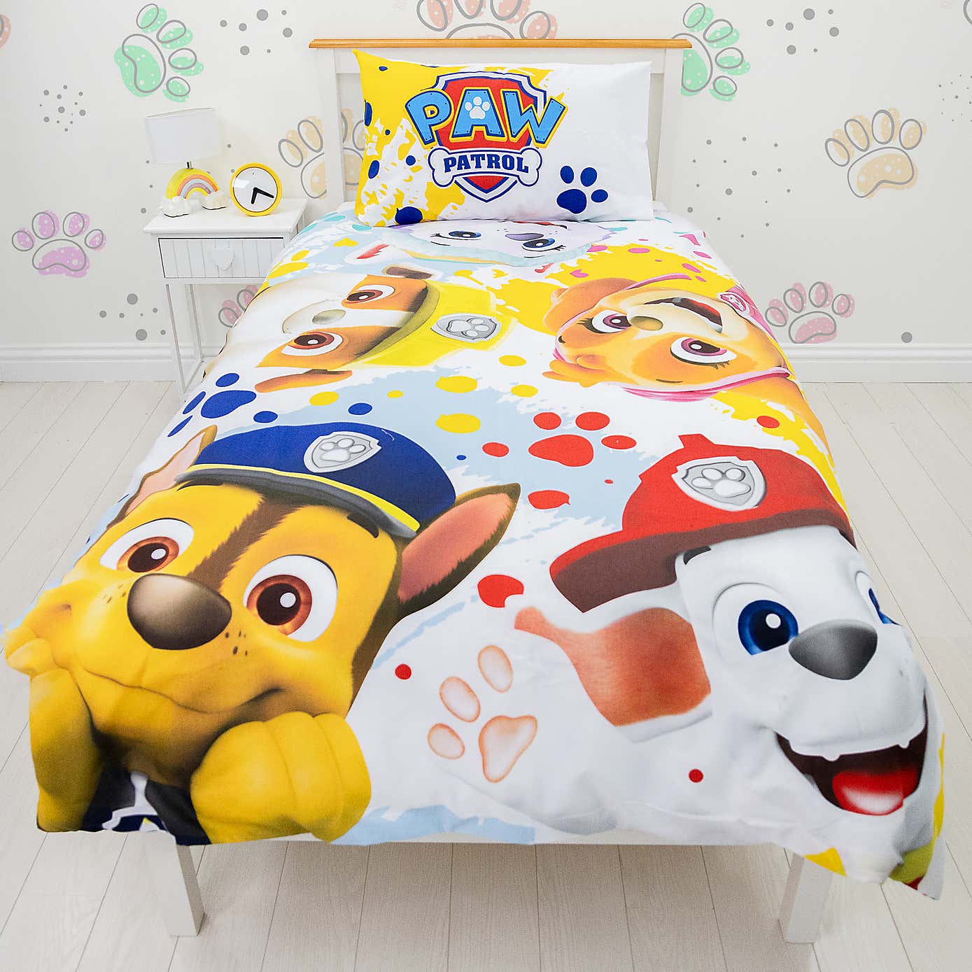 Paw Patrol Splodge Duvet Cover & Pillowcase Set, Single