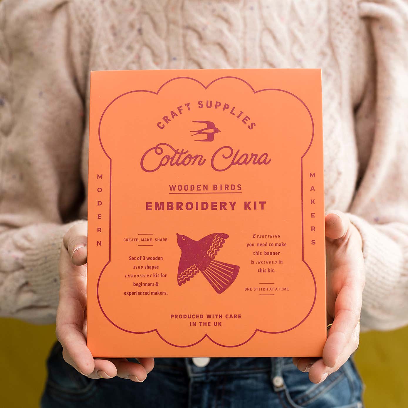 Cotton Clara Bird Embroidery Board Kit