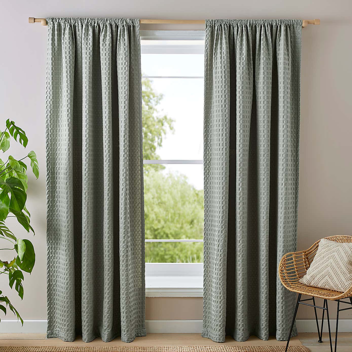 Emerson Waffle Slot Top Curtains