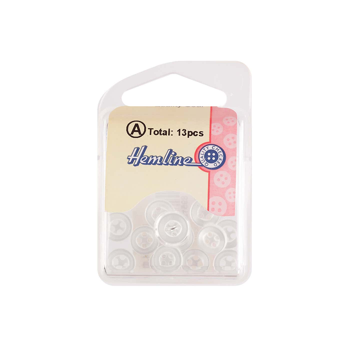 Pack of Thirteen Small White Buttons