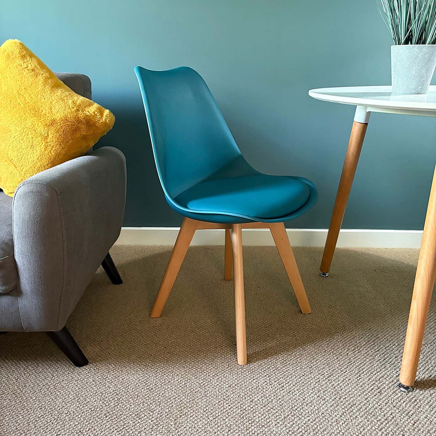 Fusion Living Soho Plastic Dining Chair with Squared Legs