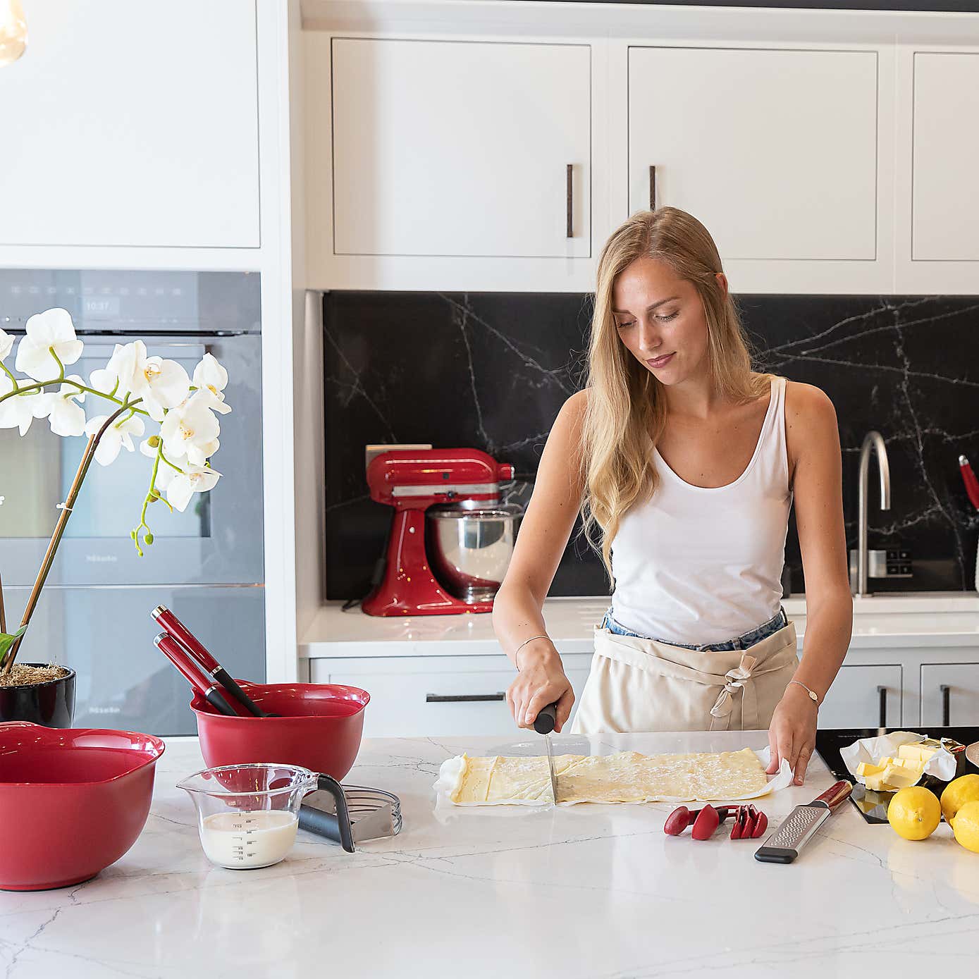 KitchenAid Set of 3 Empire Red Mixing Bowls