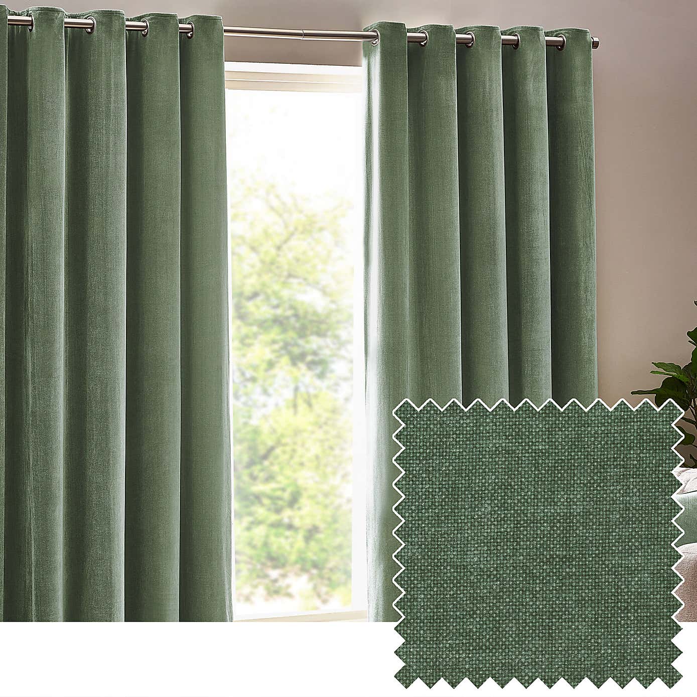 Yard Heavy Chenille Eyelet Curtains