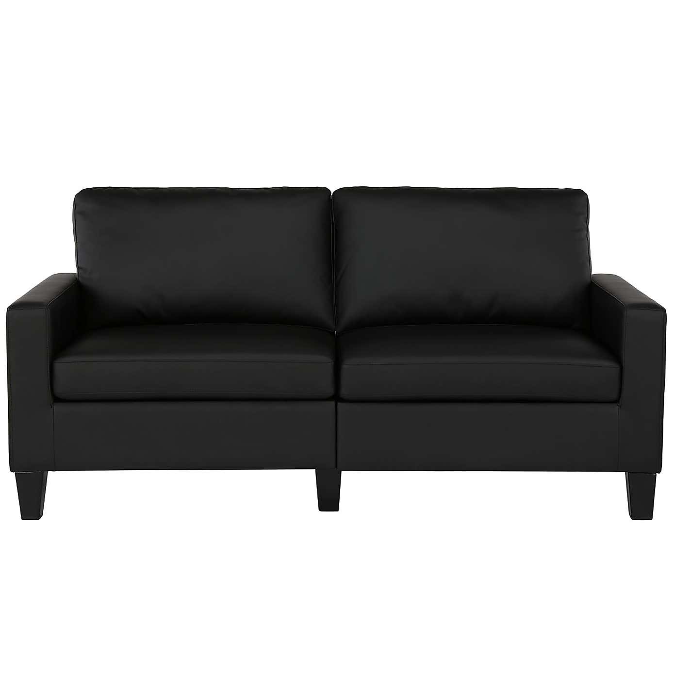 Rylie Faux Leather Sofa Black