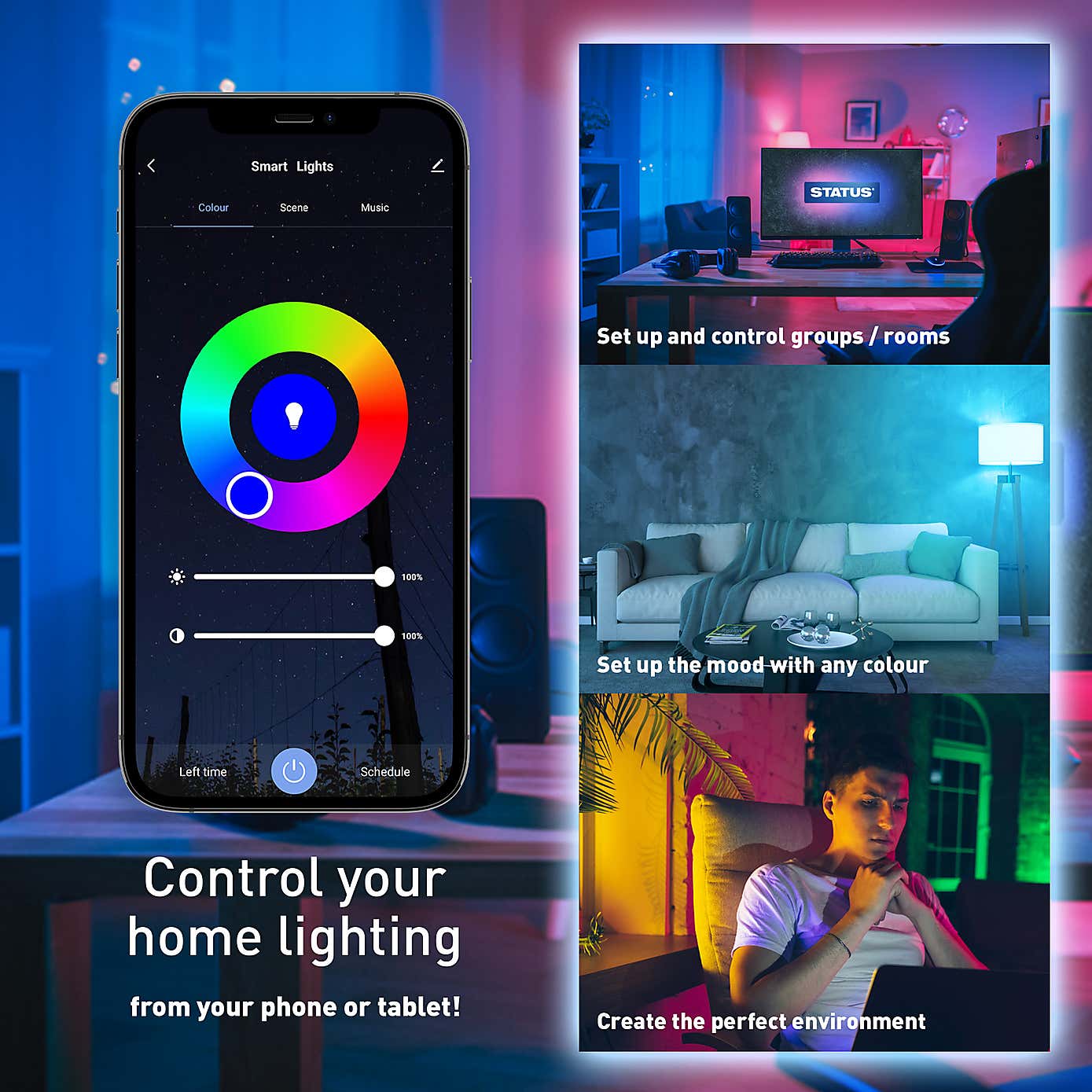 Status SMART 9W Colour Changing BC GLS