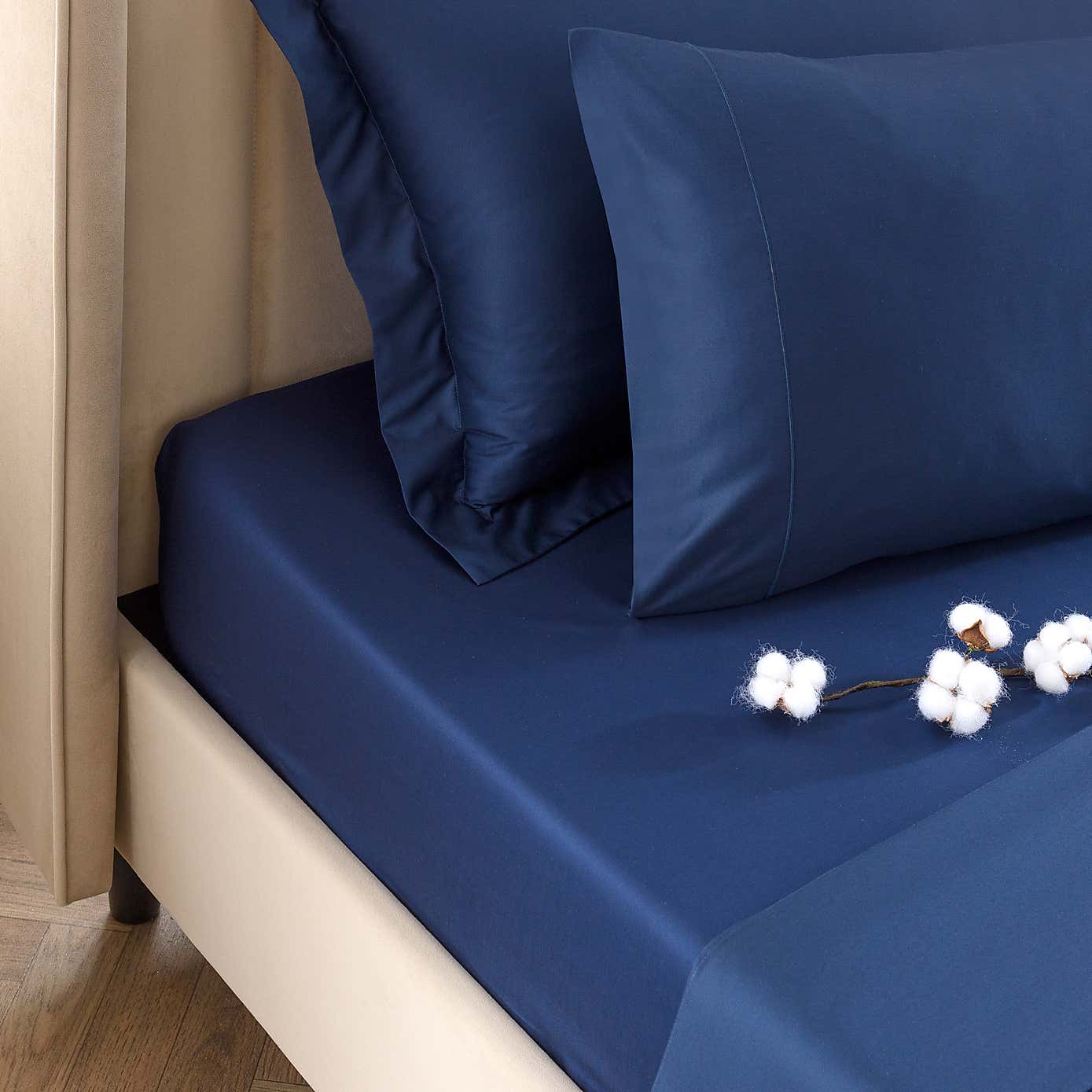 Dorma 300 Thread Count 100% Cotton Sateen Plain Fitted Sheet