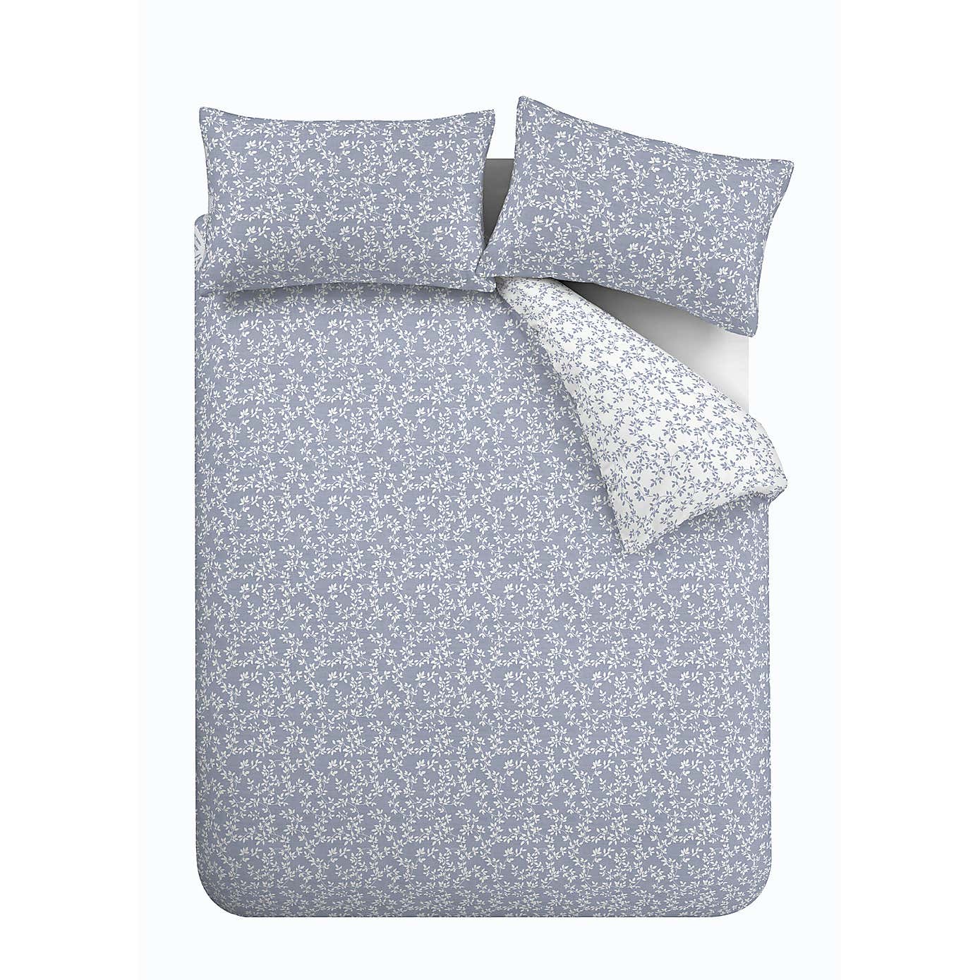 Bianca Shadow Leaves 200 Thread Count Cotton Duvet Cover and Pillowcase Set