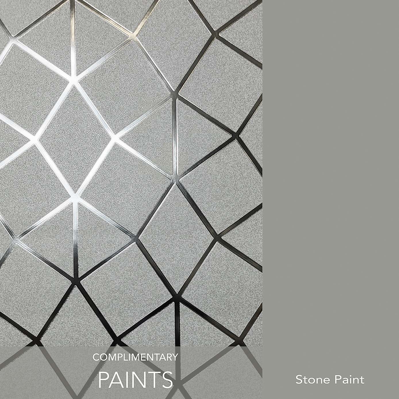 Platinum Geo Trellis Vinyl Wallpaper