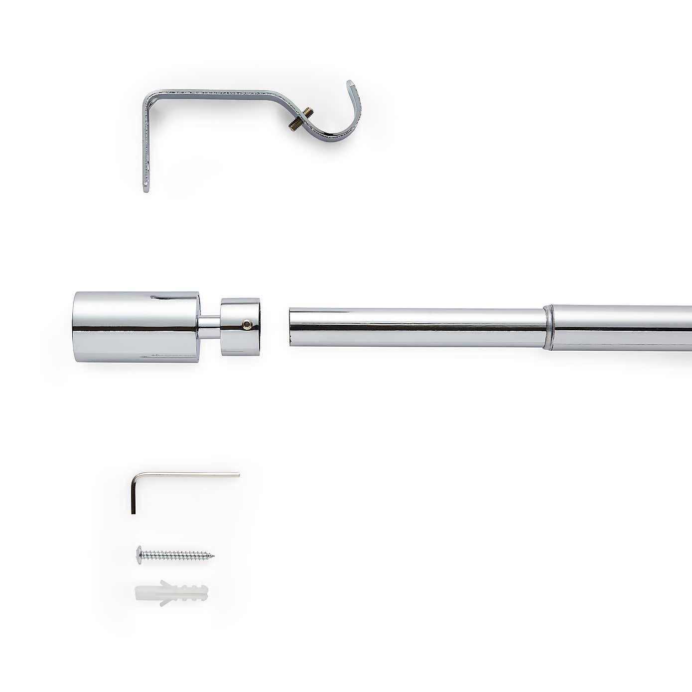 Barrel Metal Extendable Eyelet Curtain Pole 16/19mm