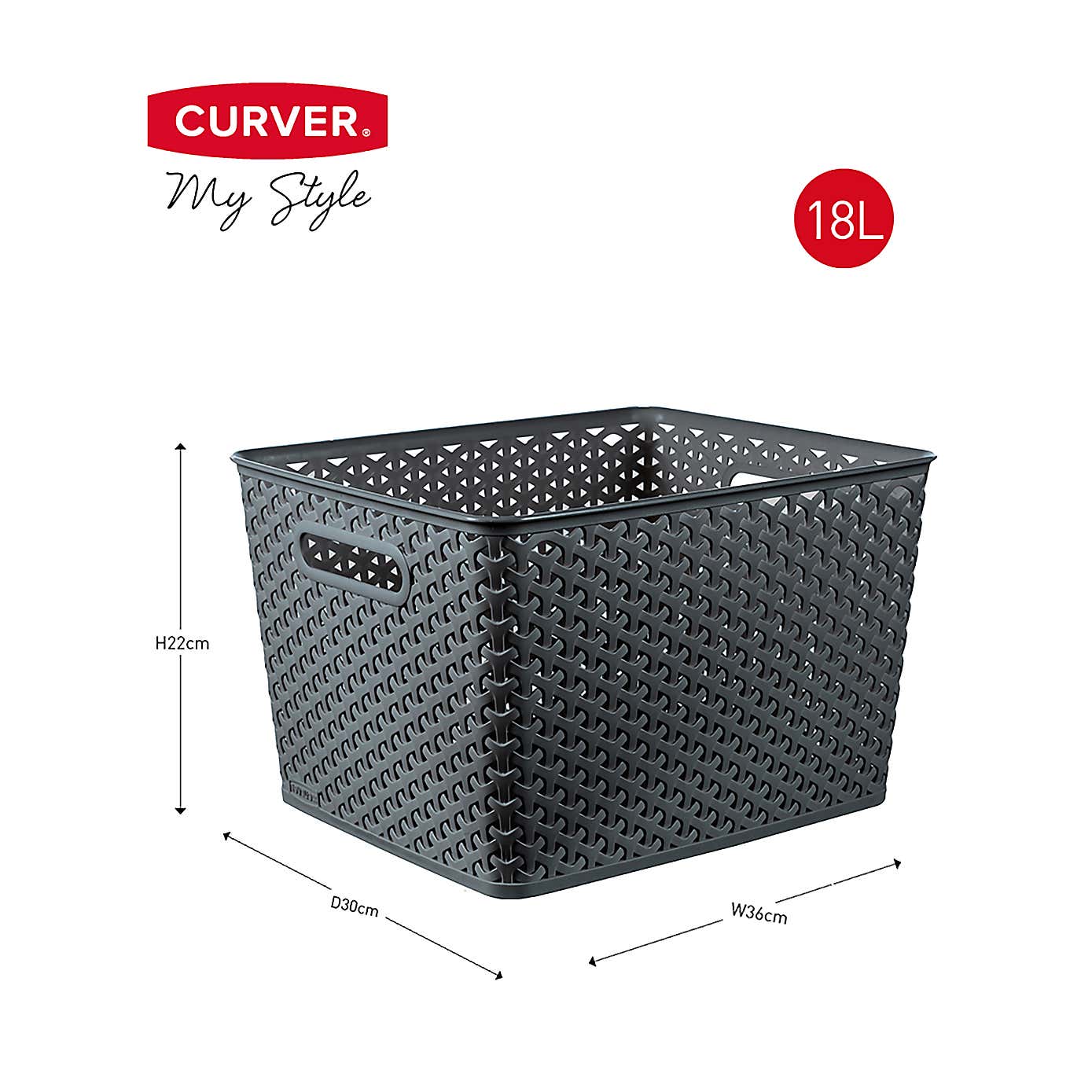 Curver My Style Dark Grey Basket