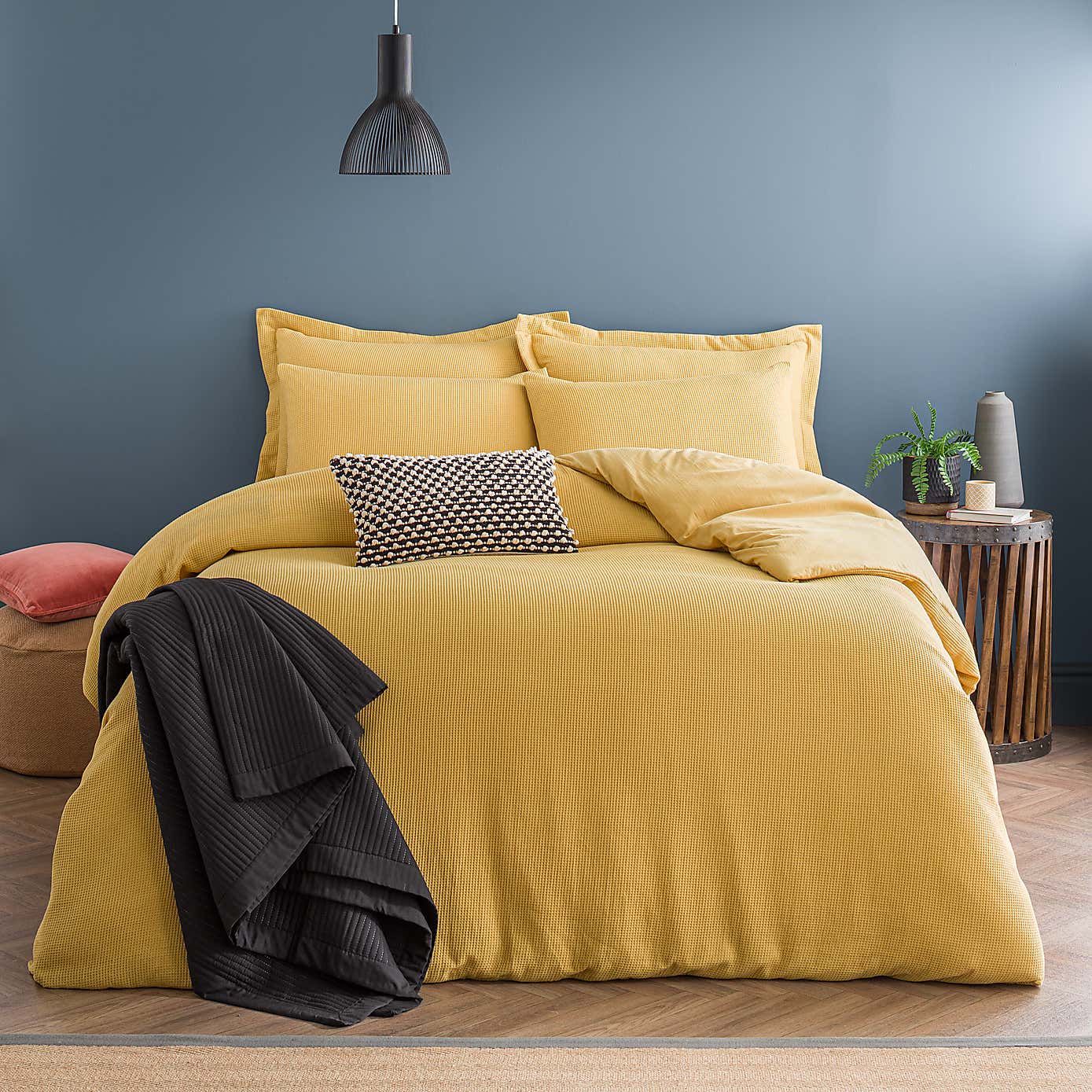 Alston Waffle Duvet Cover and Pillowcase Set
