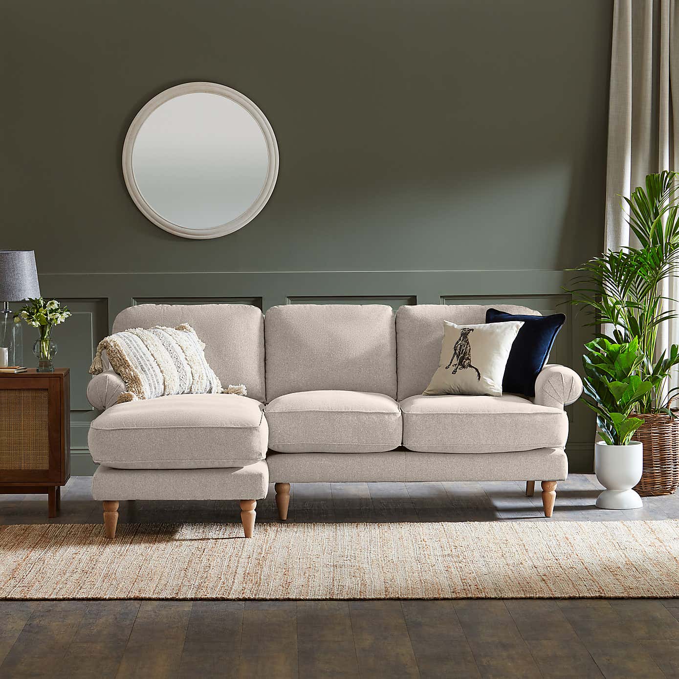 Jolene Soft Texture Corner Chaise Sofa
