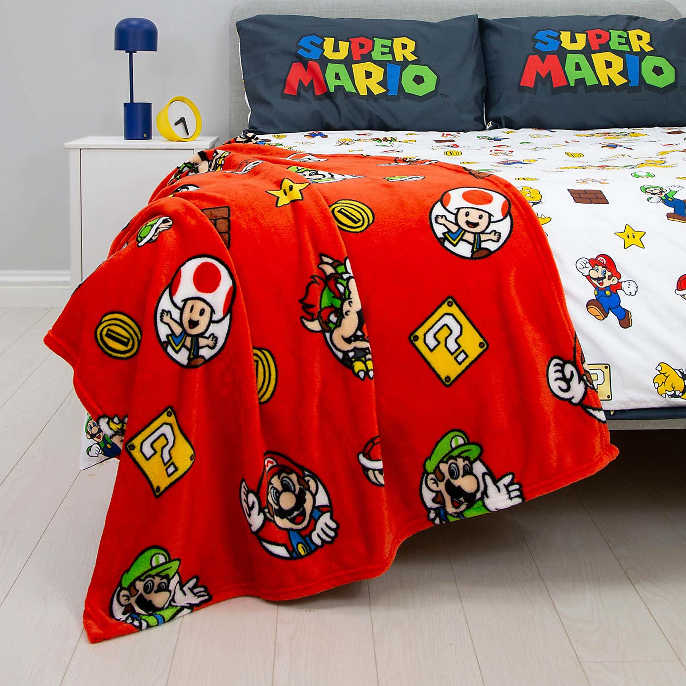 Nintendo Mario Here We Go Again Fleece Blanket