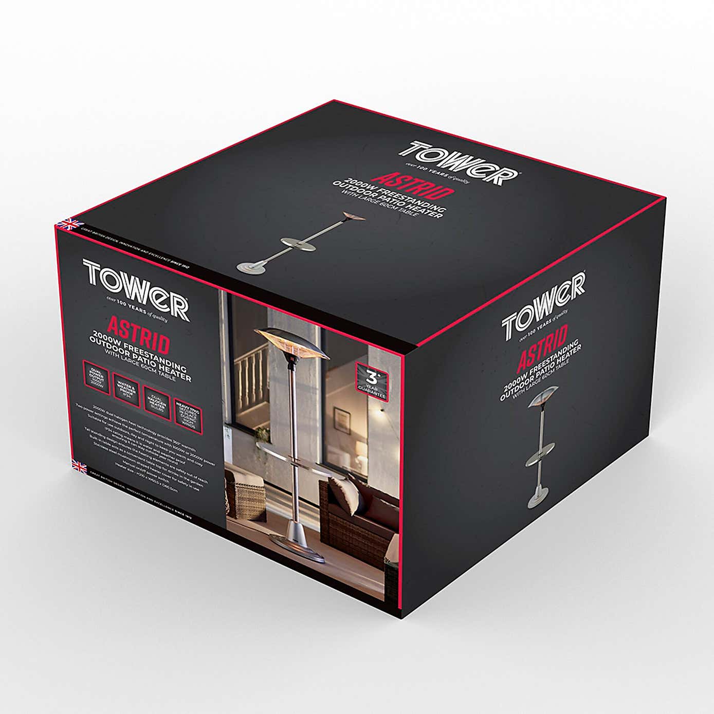 Tower ASTRID 2000W Patio Table Heater, Aluminium