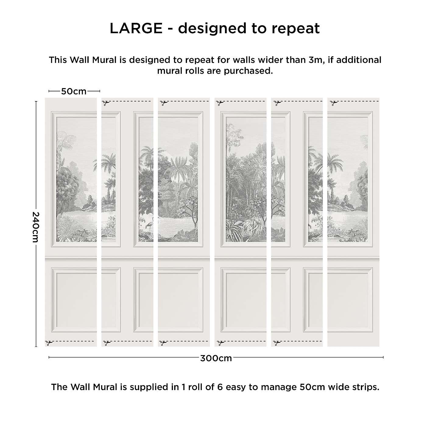 Vintage Tropical Pannelled Wall Mural