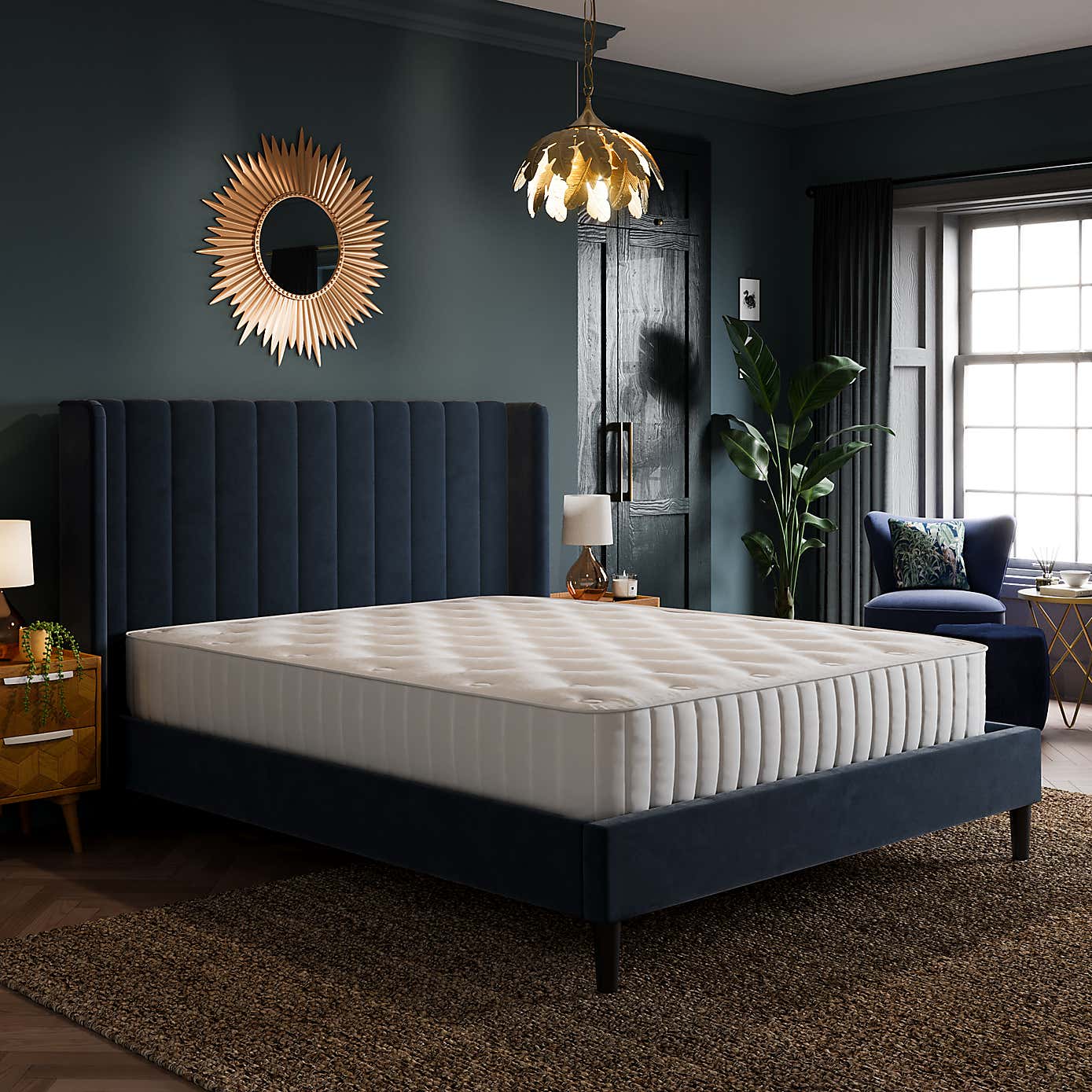 Alara Pleated Velvet Bed