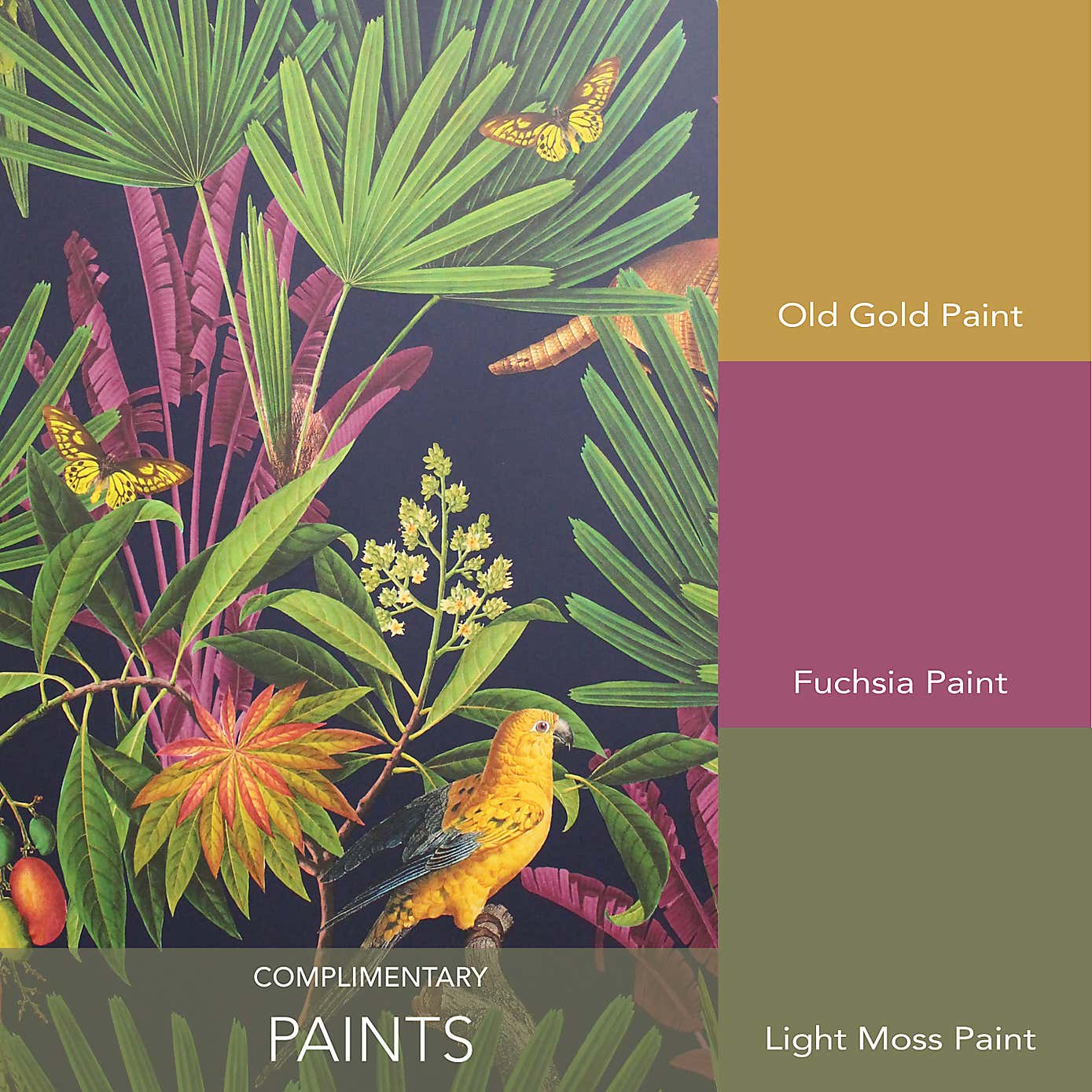 Tropical Treasures Navy Wallpaper