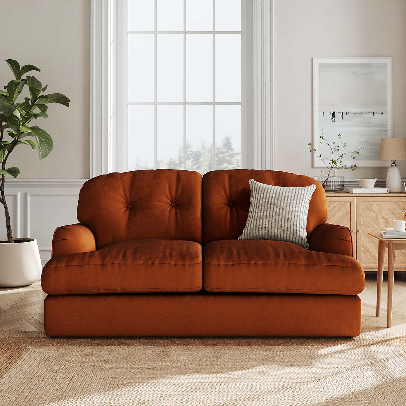 Martha Matte Plush Velvet 2 Seater Double Sofa Bed