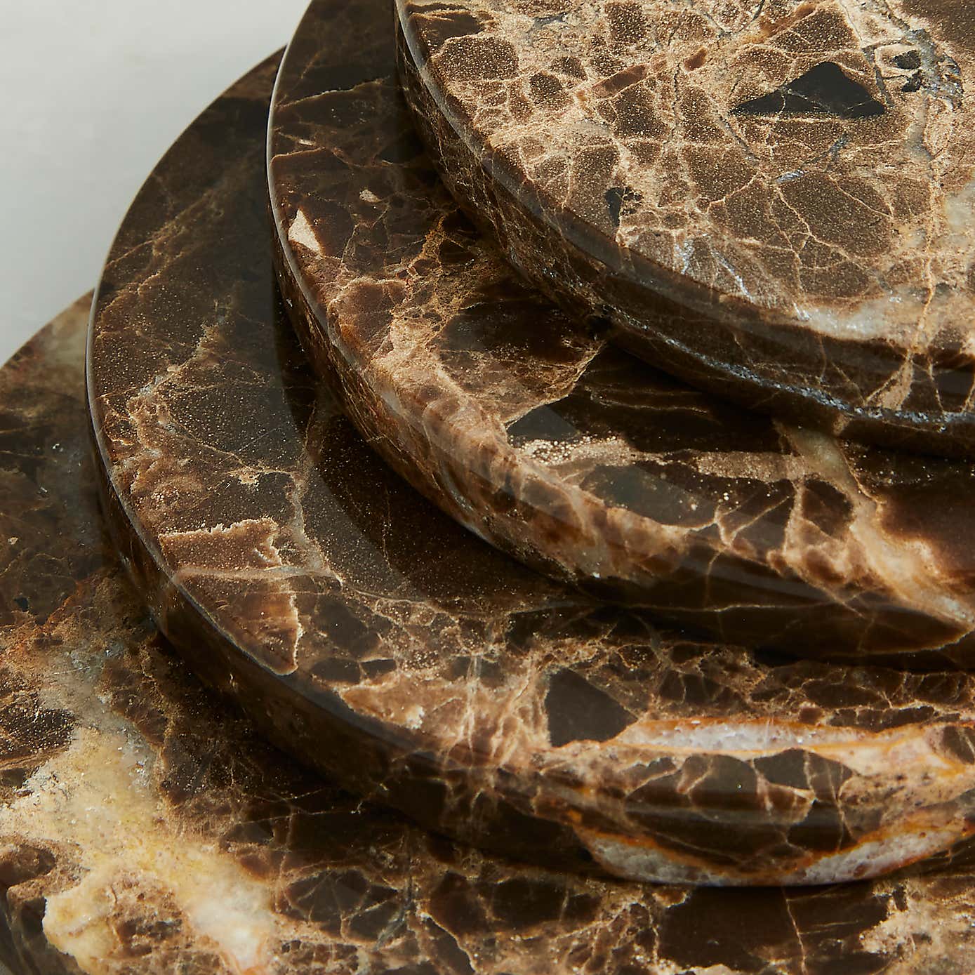 Pack of 4 Vintage Style Brown Marble Coasters