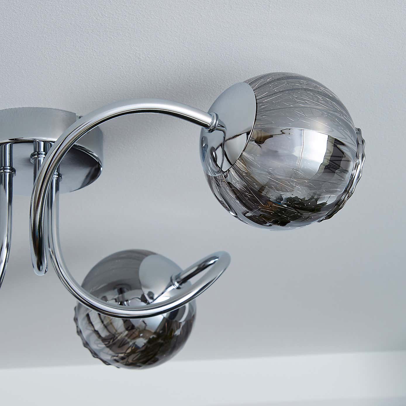 Arta 3 Light Semi-Flush Chrome Ceiling Fitting