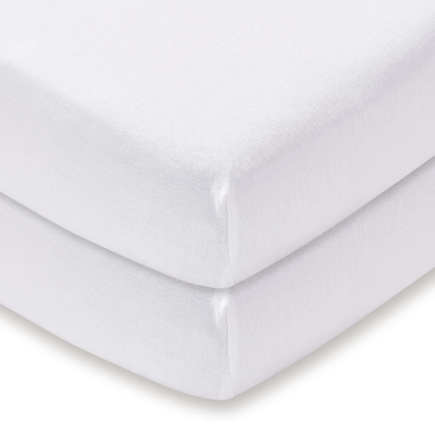 Pack of 2 100% Cotton Jersey Fitted Sheets