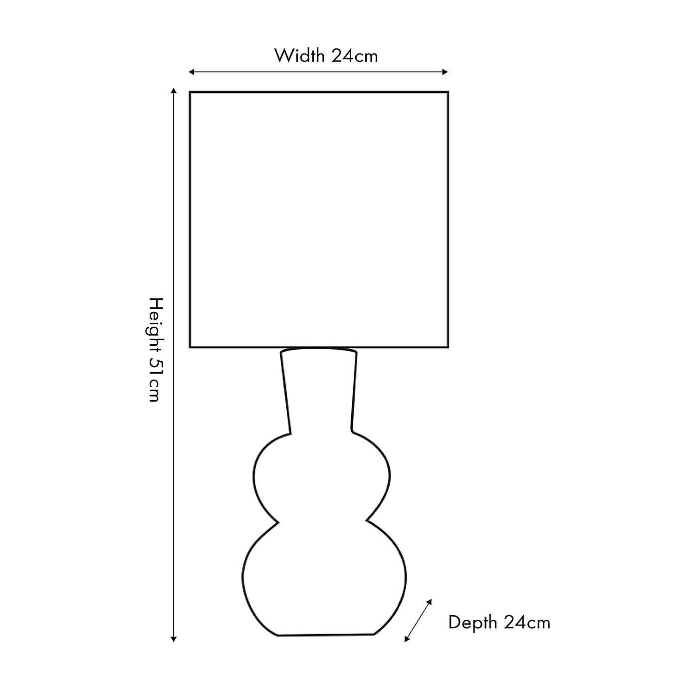 Aaliyah Curved Bottle Ceramic Table Lamp