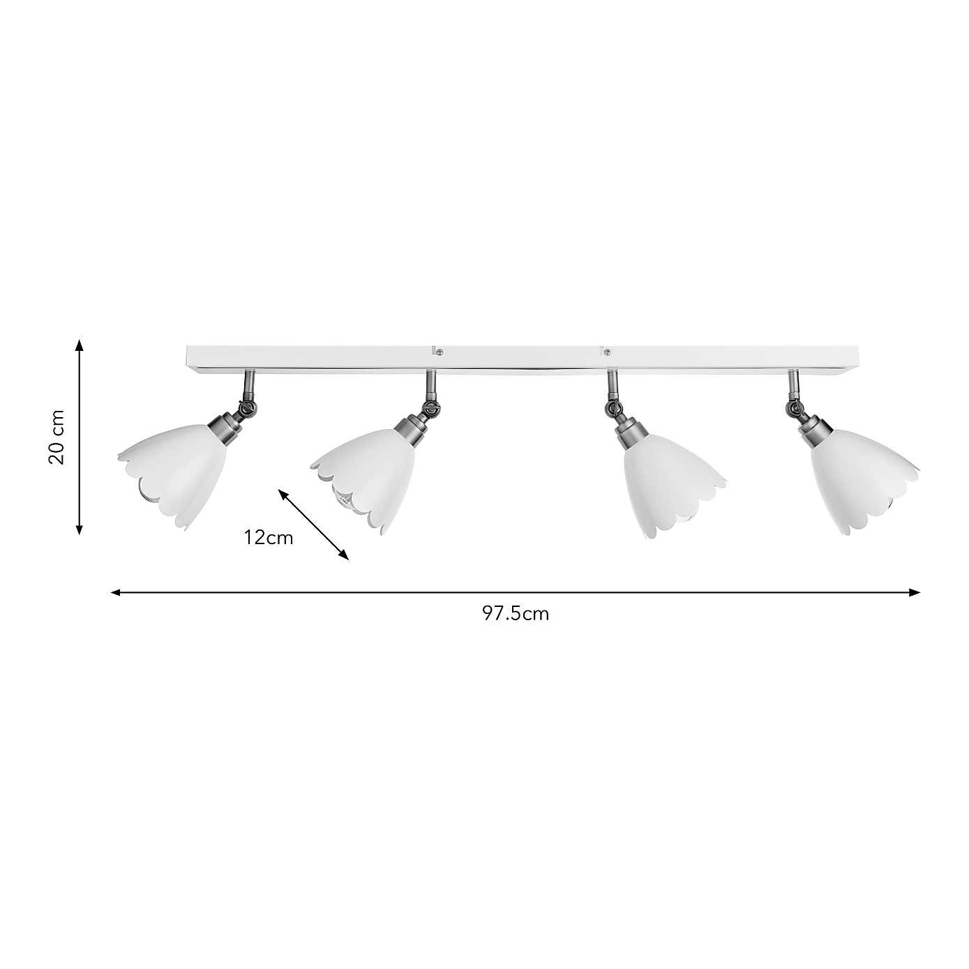 Remi Scalloped 4 Light Adjustable Spotlight Bar