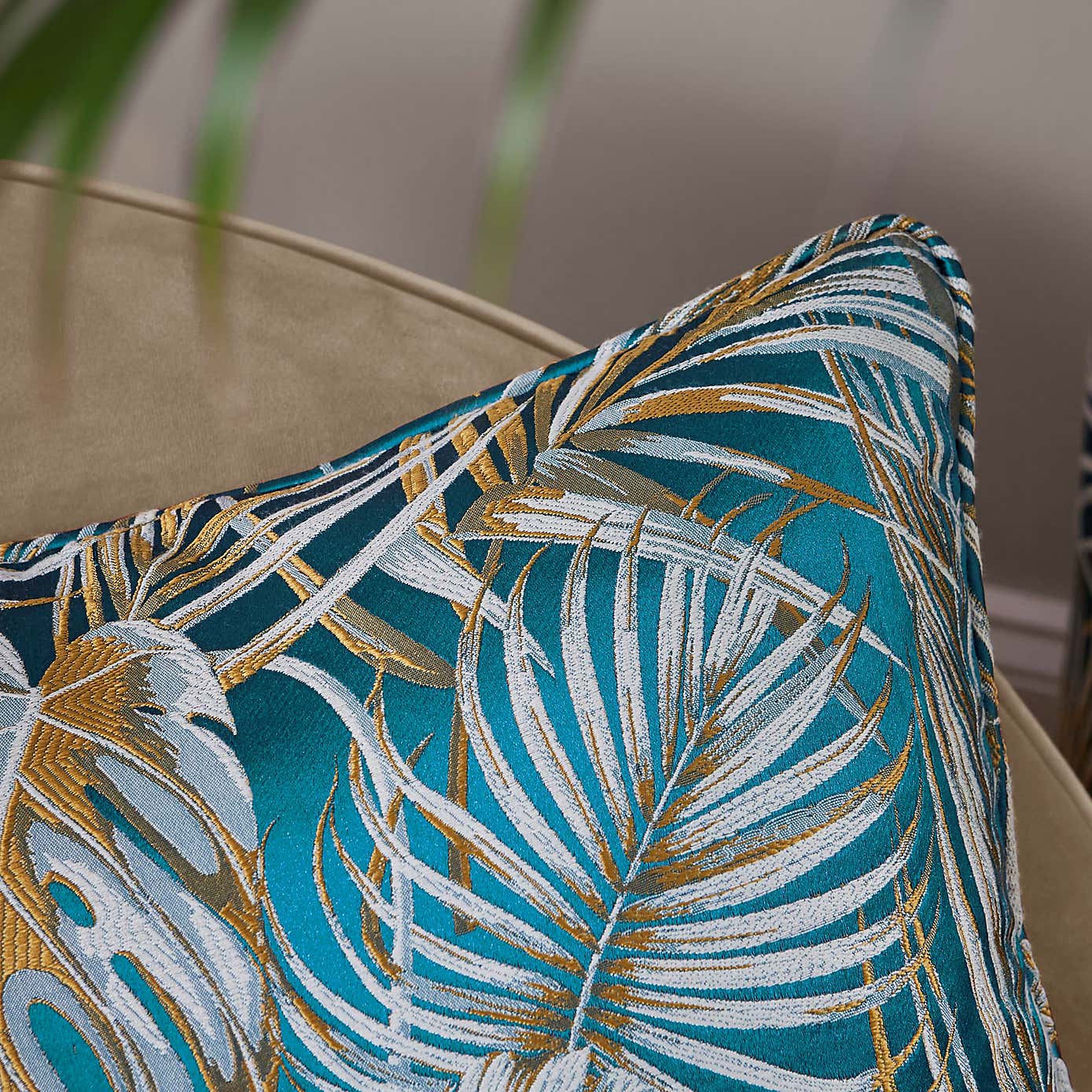 Tropical Paradise Teal Cushion