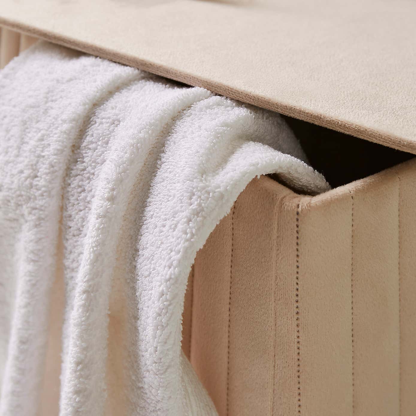 Modern Luxe Ribbed Velvet Slimline Laundry Basket