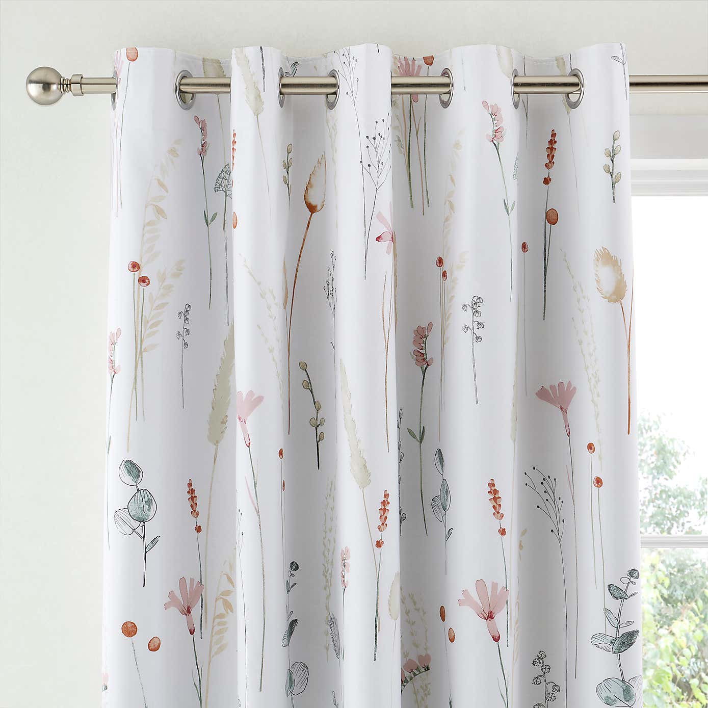Dried Flowers Blackout Eyelet Curtains
