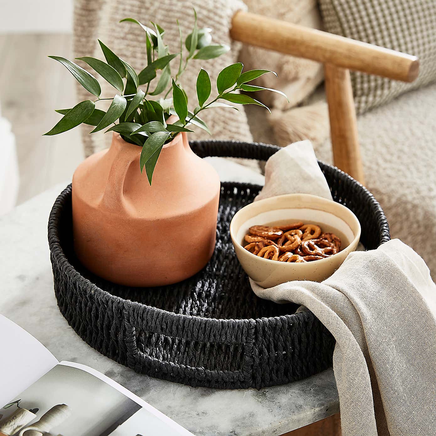 Round Woven Rope Tray