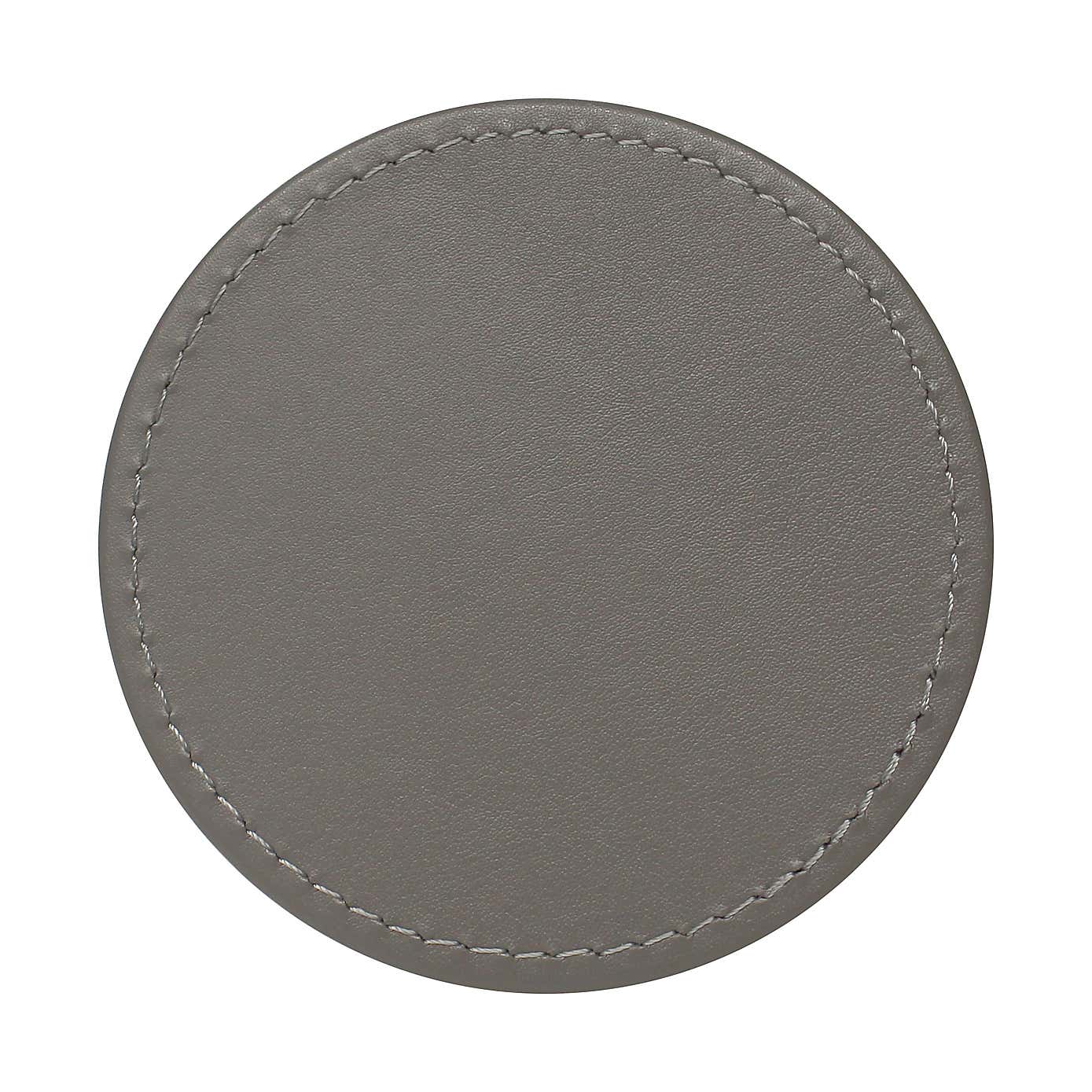 Pack of 4 Reversible Grey Faux Leather Coasters