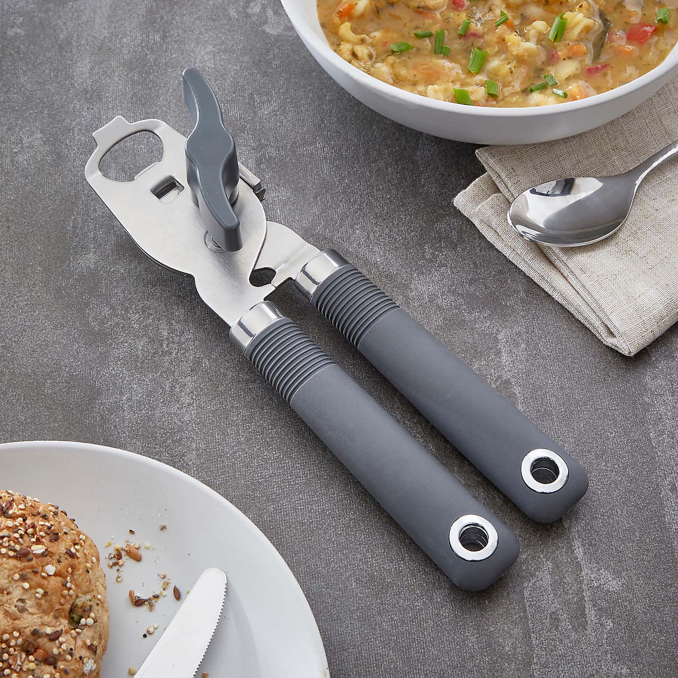 Can Opener with Soft Grip Handle