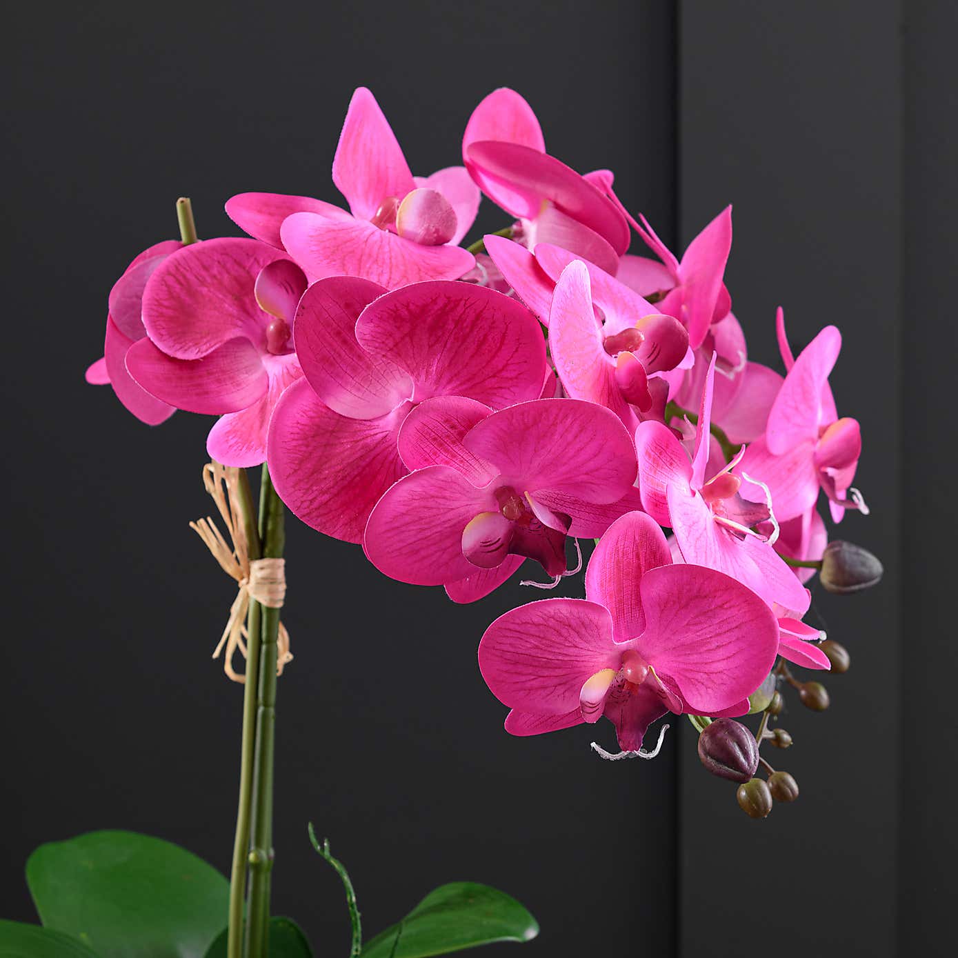 Artificial Pink Orchid in Glass Vessel