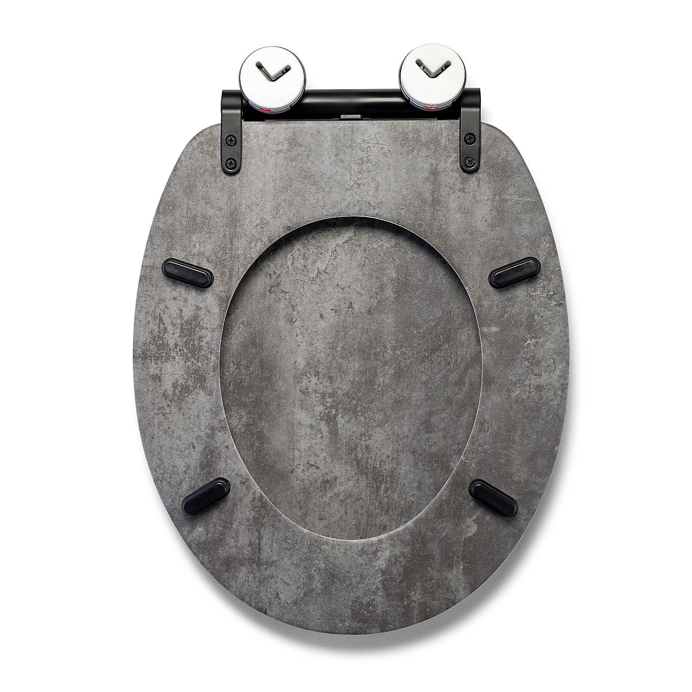 Croydex Kirkstone Grey Flexi Fix Oval Toilet Seat