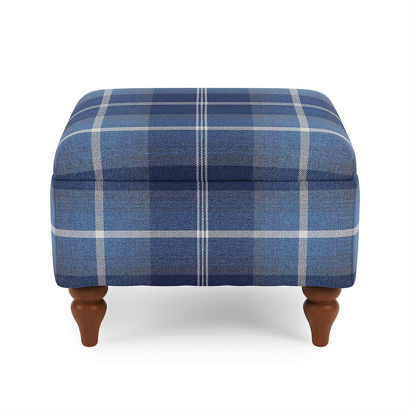 Oswald Check Storage Footstool Tapered Leg