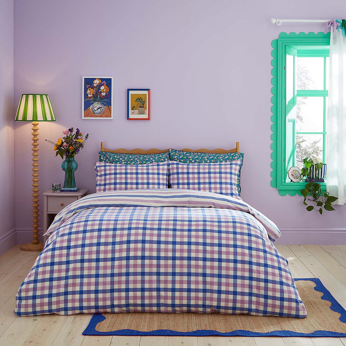 Sophie Robinson Breezy Gingham 100% Cotton Duvet Cover & Pillowcase Set