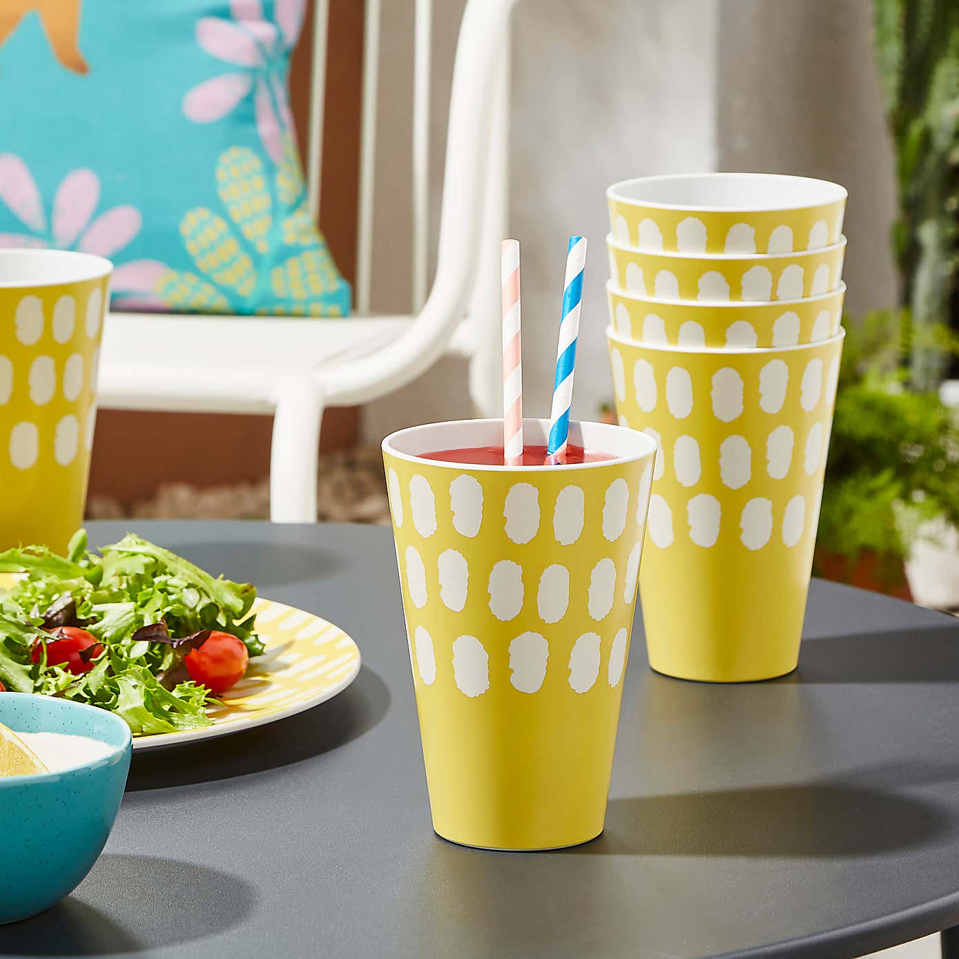 Polka Yellow Ochre Tumbler