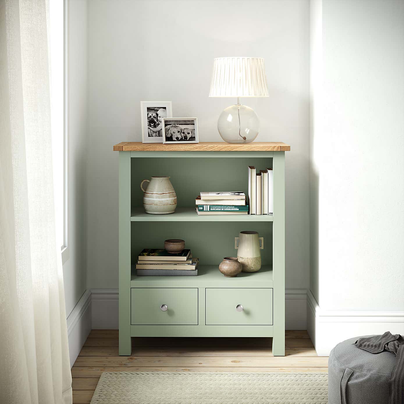 Bromley Grey Low Bookcase