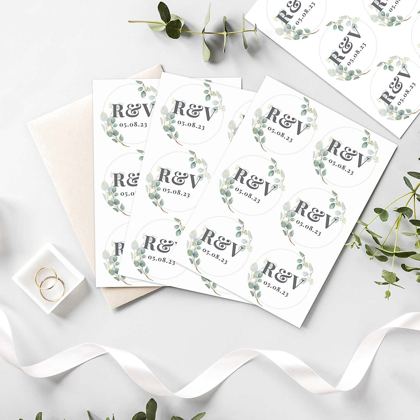 Personalised Botanical Initial Sticker Set