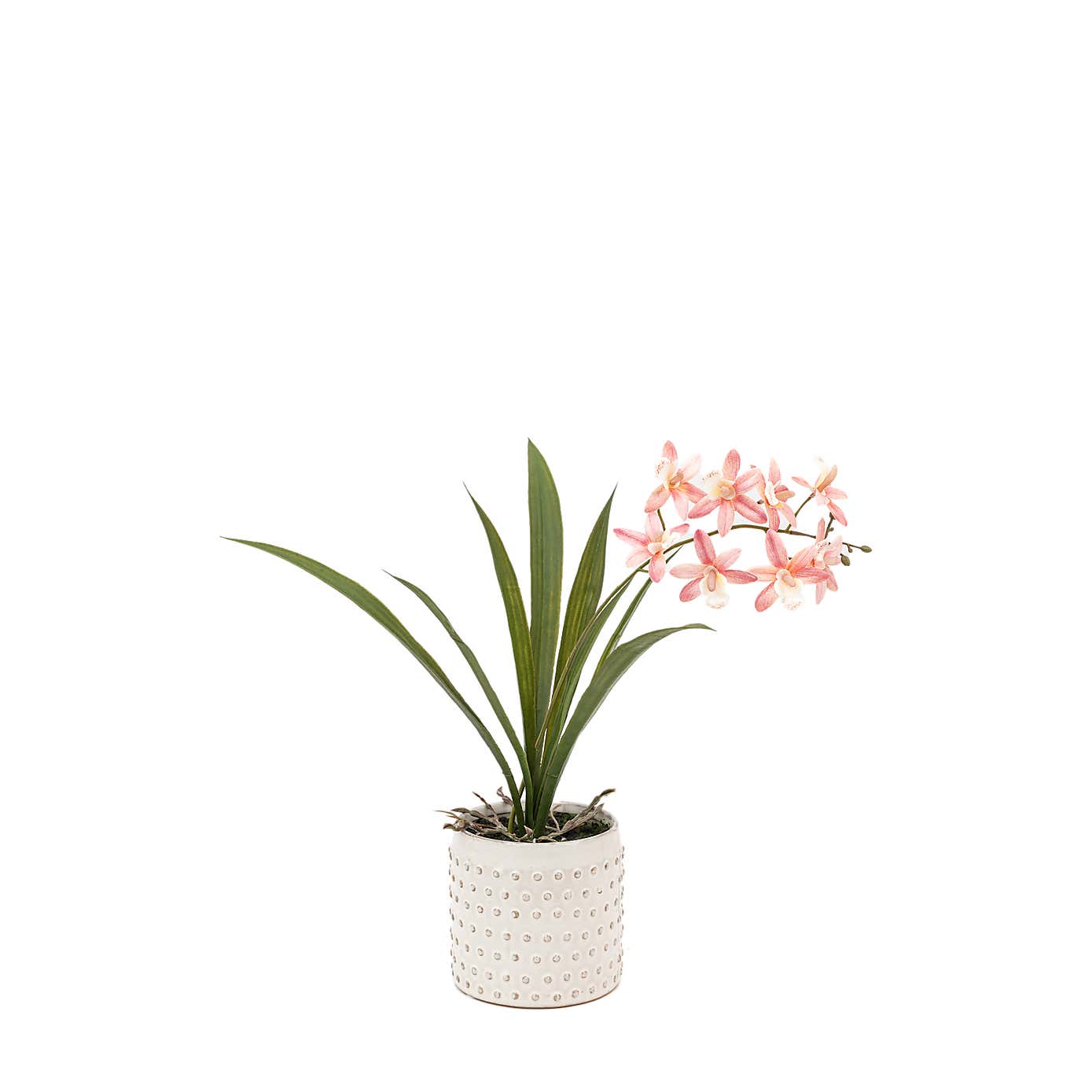 Artificial Pink Orchid in Ceramic Pot