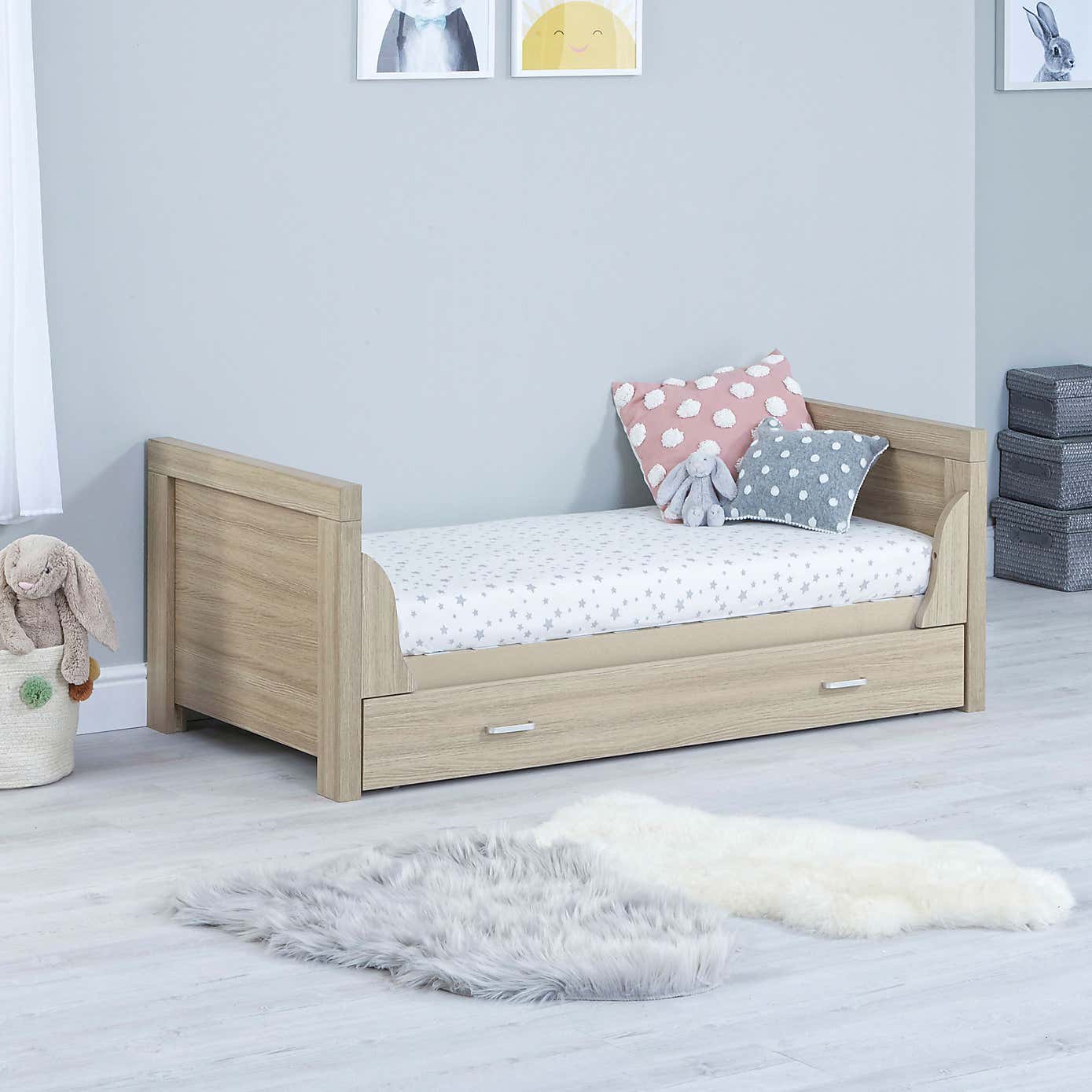 Babymore Luno Cot Bed with Drawer
